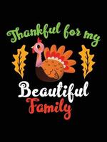 Thanksgiving typography t-shirt design or Happy thanksgiving vector poster design