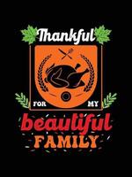 Thanksgiving typography t-shirt design or Happy thanksgiving vector poster design