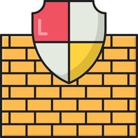 ilustración de vector de seguridad de pared en un fondo. símbolos de calidad premium. iconos vectoriales para concepto y diseño gráfico.