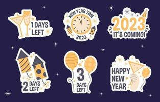 Countdown Greeting Chat Stickers Set Vector