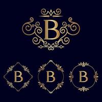 logotipo de belleza real de oro b vector