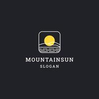 Mountain sun logo icon design template vector