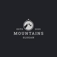 Mountain logo icon flat design template vector