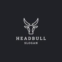 Head bull logo icon flat design template vector