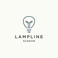 Lamp logo icon flat design template vector