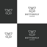 plantilla de diseño plano de icono de logotipo de mariposa vector