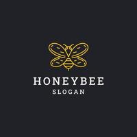 Honey bee logo icon flat design template vector