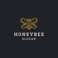 plantilla de diseño plano de icono de logotipo de abeja de miel vector