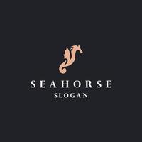 Ilustración de vector de plantilla de diseño de icono de logotipo de caballo de mar