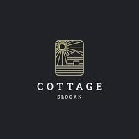 Cottage logo icon flat design template vector