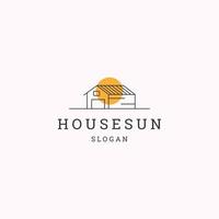 House sun logo icon design template vector