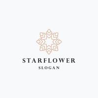 plantilla de diseño de icono de logotipo de flor de estrella vector