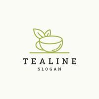 Tea leaf logo icon design template vector illustration