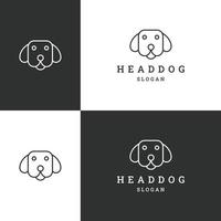 plantilla de diseño plano de icono de logotipo de perro de cabeza vector