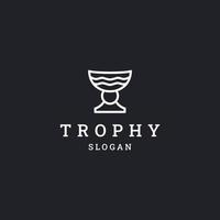 Trophy simple line art logo template vector illustration design