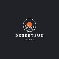 Desert sun logo icon flat design template vector