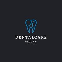 plantilla de diseño plano de icono de logotipo de cuidado dental vector