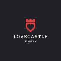 Love castle logo icon design template vector illustration