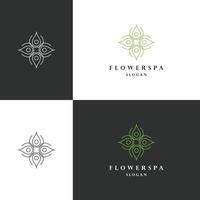 Flower spa logo icon flat design template vector