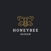 Ilustración de vector de plantilla de diseño de icono de logotipo de abeja de miel