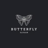 Butterfly logo icon flat design template vector