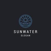 Sun water logo icon design template vector illustration