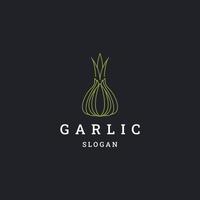 Garlic logo icon flat design template vector