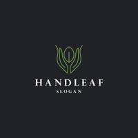 Hand leaf logo icon design template vector illustration