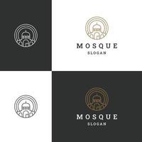 plantilla de diseño plano de icono de logotipo de mezquita vector