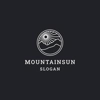 Mountain sun logo icon design template vector