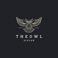 The owl logo icon flat design template vector