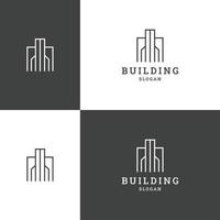 Ilustración de vector de plantilla de diseño de icono de logotipo de edificio