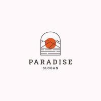 Ilustración de vector de plantilla de diseño de icono de logotipo de paraíso