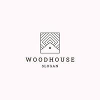 Wood house logo icon design template vector illustration