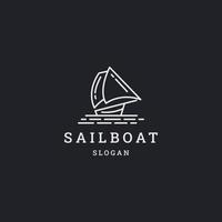 Sailboat logo icon flat design template vector