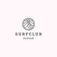 plantilla de diseño de icono de logotipo de club de surf vector