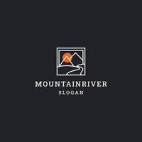 Mountain river logo icon flat design template vector