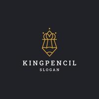 King pencil logo icon design template vector illustration