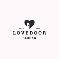 Love door logo icon flat design template vector