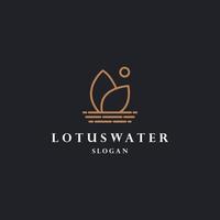 Lotus water logo icon design template vector illustration