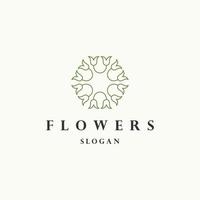 Flower logo icon design template vector