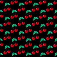 Seamless pattern with cherry berries photo