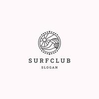 plantilla de diseño de icono de logotipo de club de surf vector