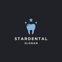 Plantilla de diseño de icono de logotipo dental estrella ilustración vectorial vector
