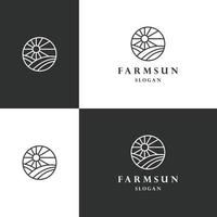 Farm sun logo icon design template vector illustration