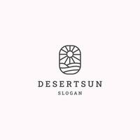 Desert sun logo icon flat design template vector