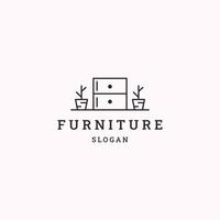 Furniture logo icon flat design template vector