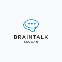 Brain Talk logo icon design template vector illustration