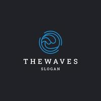 Ocean wave logo icon design template vector illustration