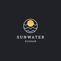 Ilustración de vector de plantilla de diseño de icono de logotipo de agua de sol